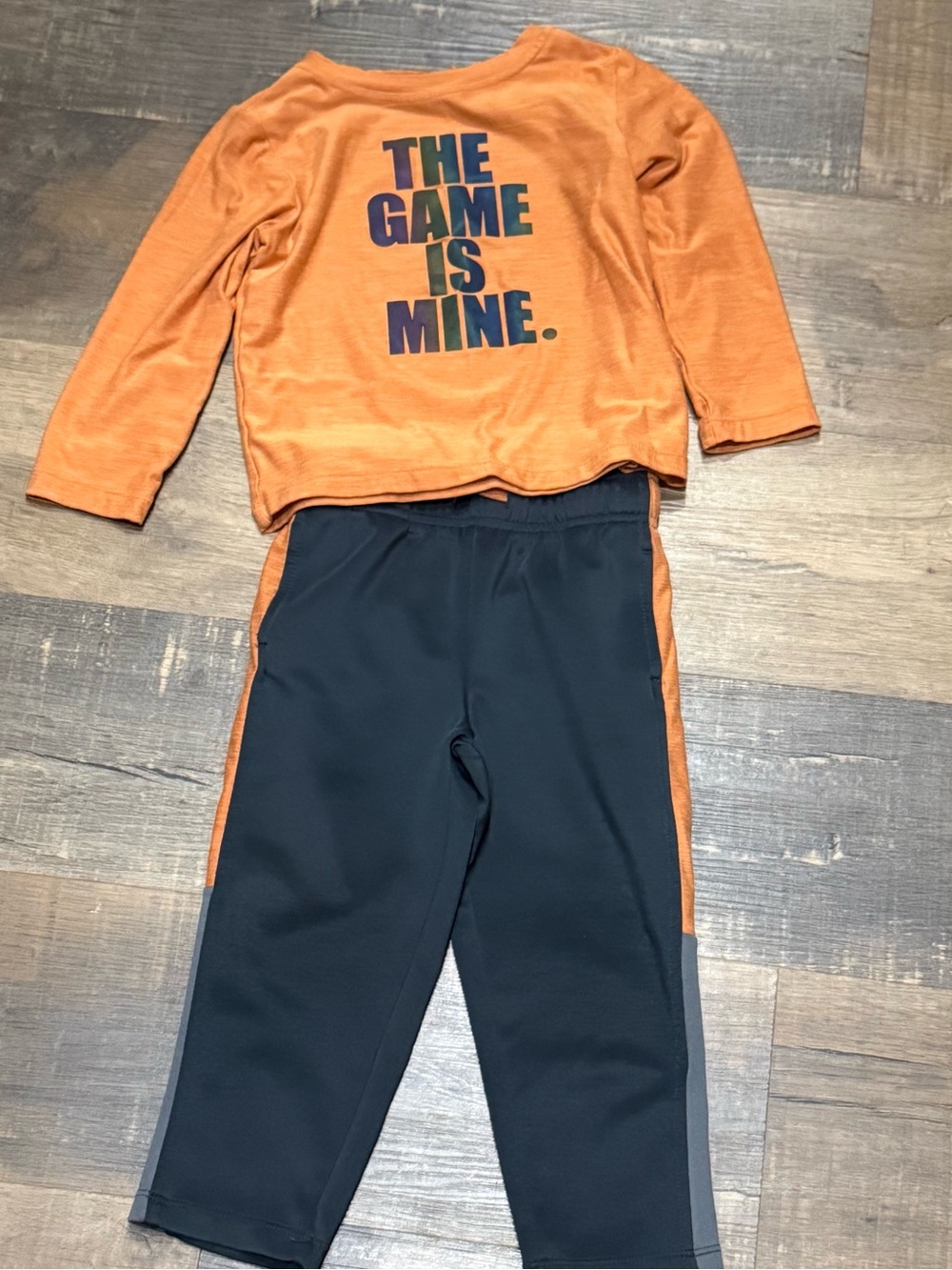 Boys Athletic Works Orange & Gray Kids Top
